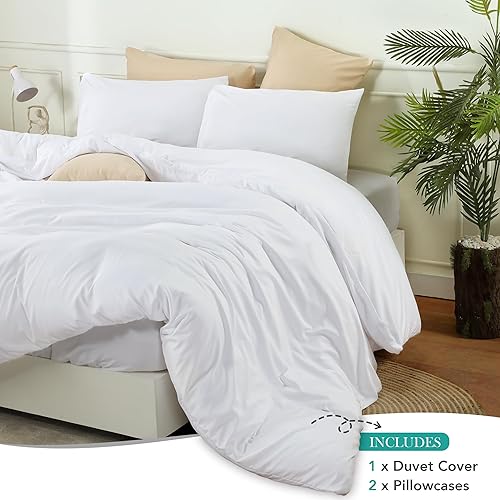 Miniatura 3 de Utopia Bedding Juego de funda de edredón con fundas de almohada, funda de edredón de 3 piezas con cierre de cremallera, 1 funda de edredón con 2