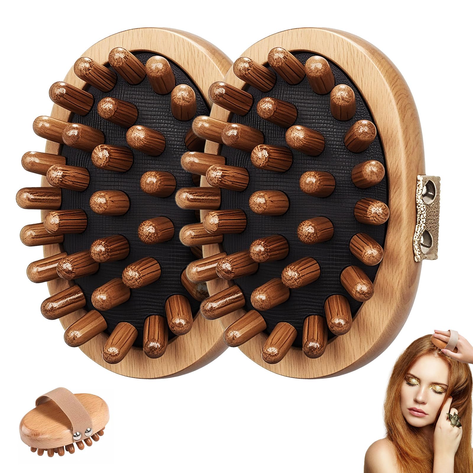 2PCS Meridian Brush Massage Body, Meridian Pressure Brush Wood Therapy Massage Tools for Full Body Shaping and Pain Relief