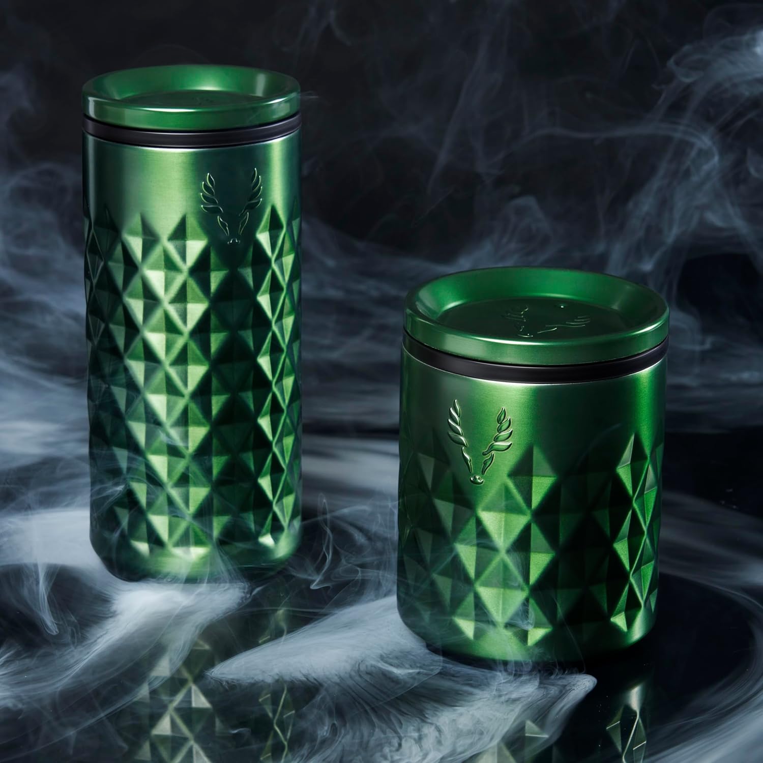 Viski Paragon Cocktail Tumbler Insulated Cocktail Cup, Insulated Rocks Tumbler, Ceramic Lined Stainless Steel Whiskey Glass Green Satin 12oz Set of 1 - Image 7