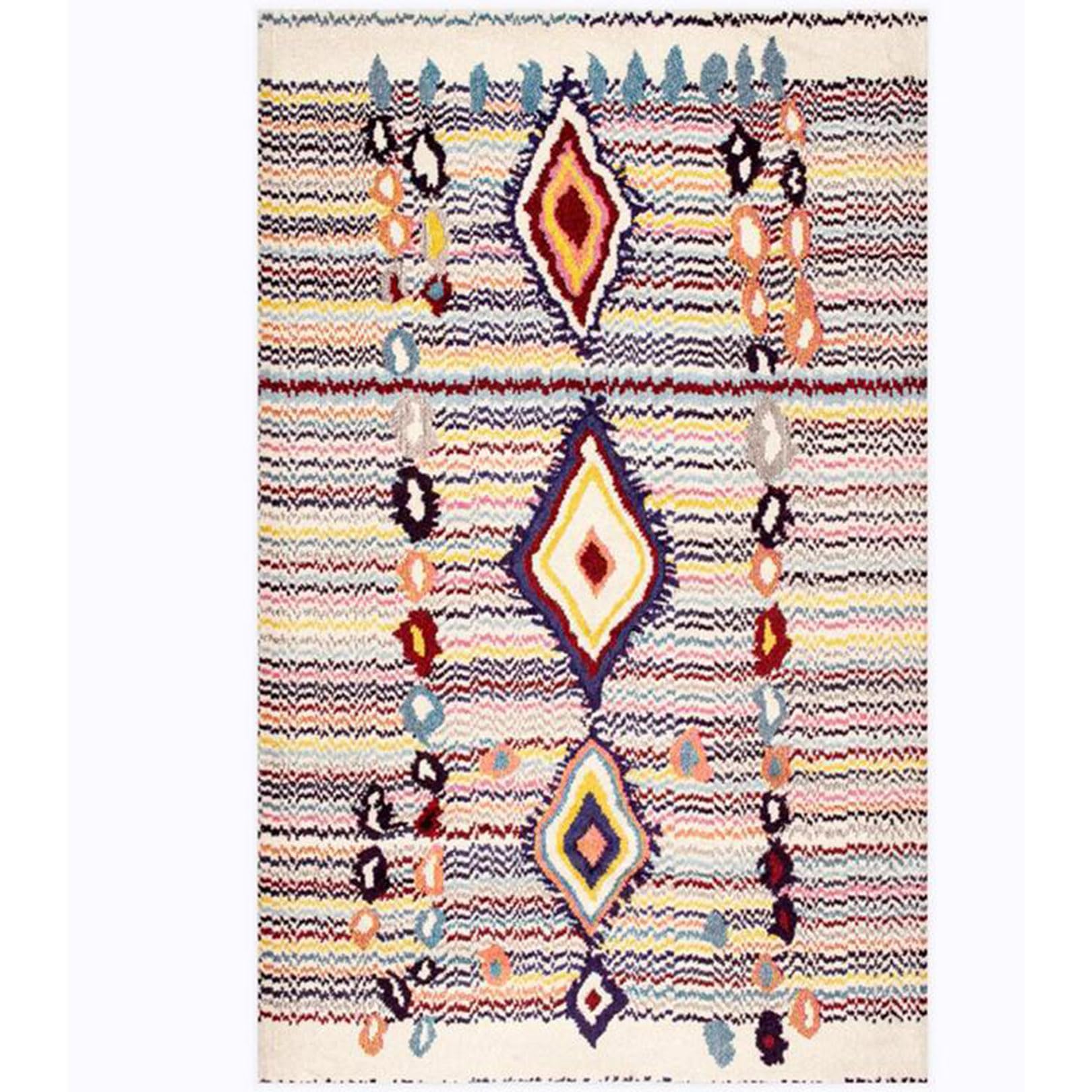 Tapis marocain ethnique rustique 160x230 cm, une pièce de décoration bohème