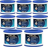 Vista 1 de Hrozny Filtro de spa tipo VI y cartucho de repuesto de filtro de bañera de hidromasaje para filtros inflables de bañera de hidromasaje (paquete de 8)