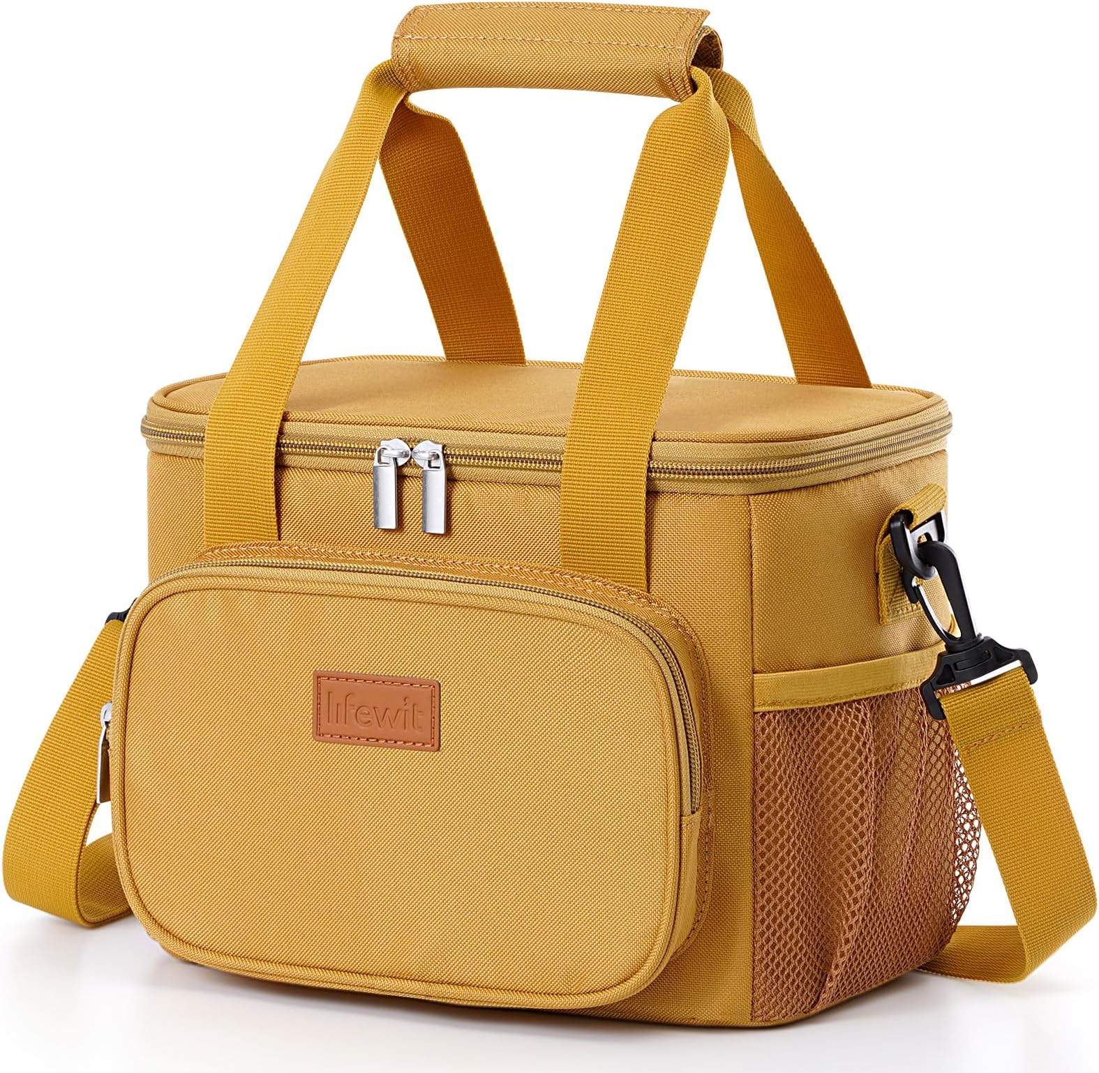 Lifewit Lunch Bag 9L 12 Can Insulated Lunch Box Soft Cooler Cooling Tote for Adult Men Women, Brown