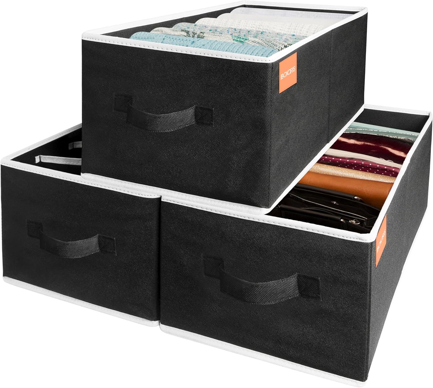 3PCS Boite Rangement Vetement Contenance jusqu'à 25 vêtements Rangement Pantalon