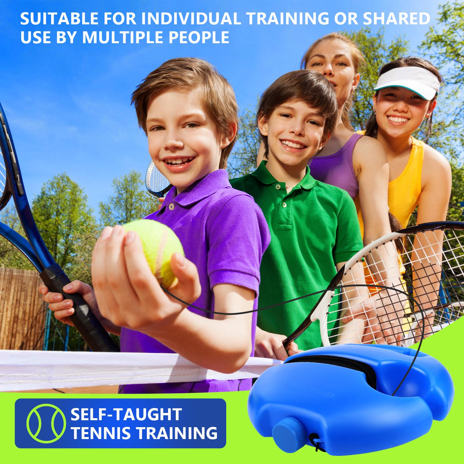 Allenatore di Tennis,Strumento di Allenamento del Tennis con 2 sfere di rimbalzo per esterni, in The Garden, in The Park for Children