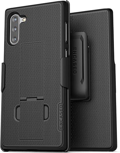 Miniatura 3 de Encased Funda con clip para cinturón compatible con Samsung Galaxy Note 10 Plus (2019 DuraClip) ultra delgada con funda, color negro mate (para