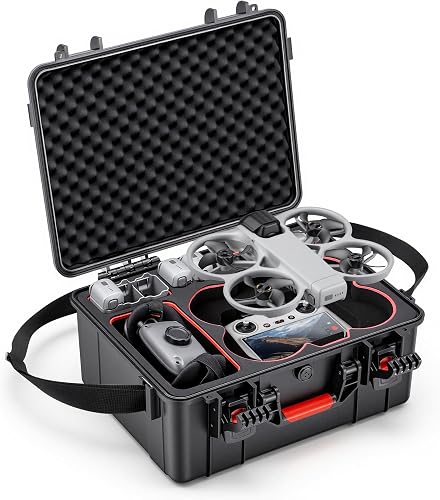 Waterproof Hard Case for DJI Avata 360 Combo, Shockproof Travel Storage Box with Custom Foam for Drone, G-N3 Goggles, Motion Controller, RC2, Charger (Single Layer)