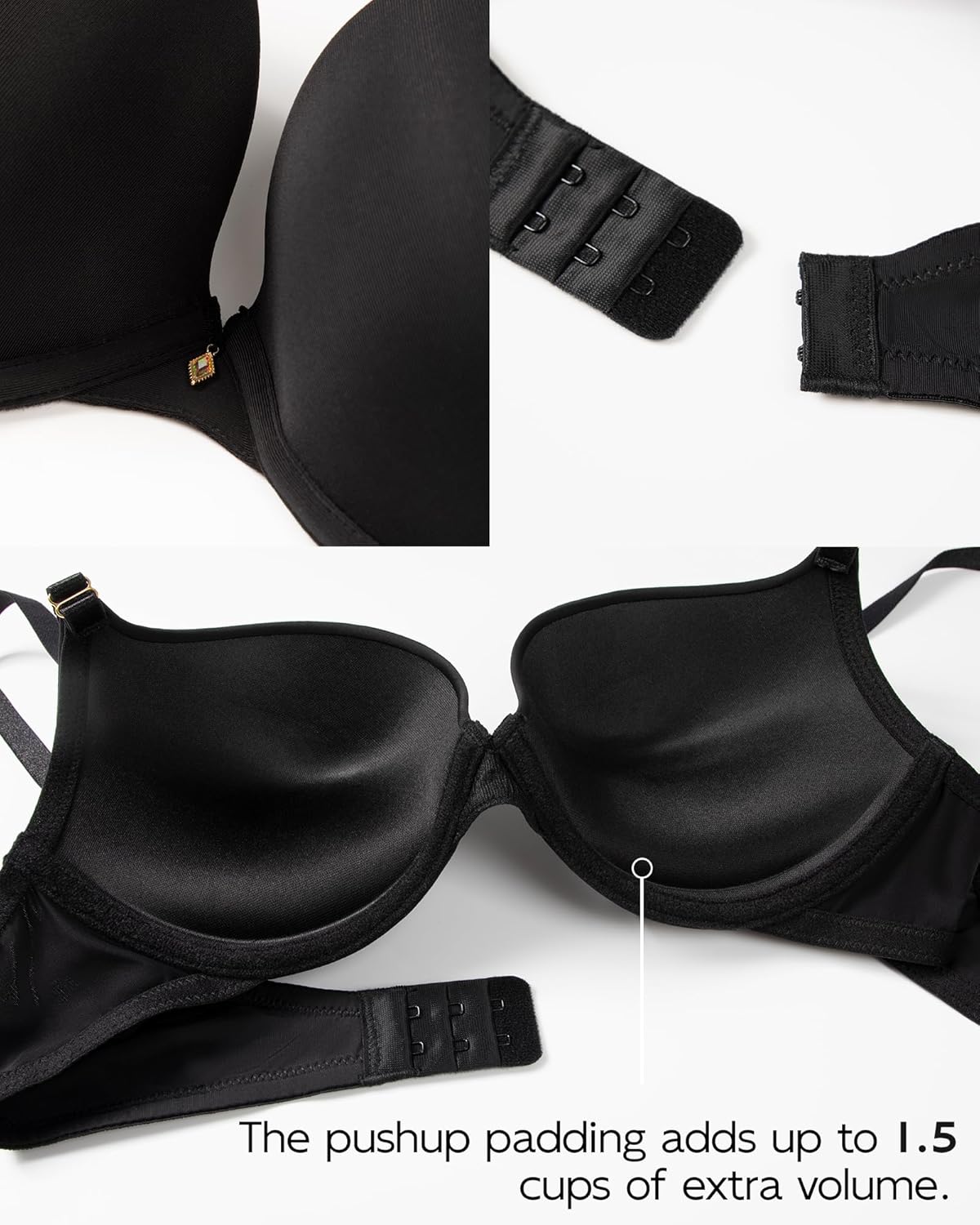 Push Up Bras for Women Padded Add Cup Size Sexy Plunge Demi Bra Underwire - Image 4