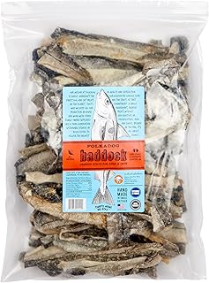 Polkadog Crunchy Haddock Skins Dog Treats – Single-Ingredient, Omega-3 Rich, All-Natural Pet Snack – Locally-Caught, Sustainable Seafood – High Protein, Made in USA – 1 lb
