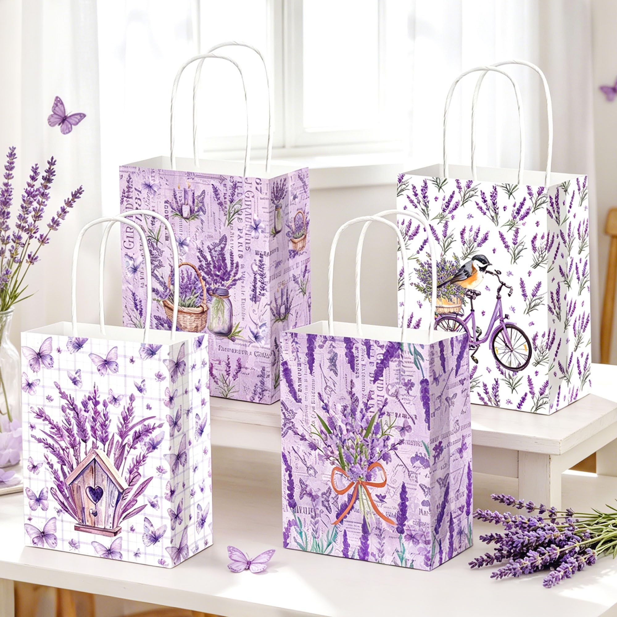 Lavender Bridal Shower Decorations Purple Floral Bags Boxes