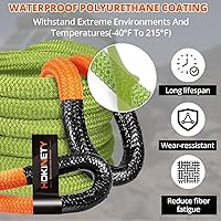Vista 3 de Cuerda de Remolque de Recuperación Cinética 1-1/8" x 20 pies, Correa de Tracción Todoterreno 48000 libras, Kit de Correas de Remolque Resistentes