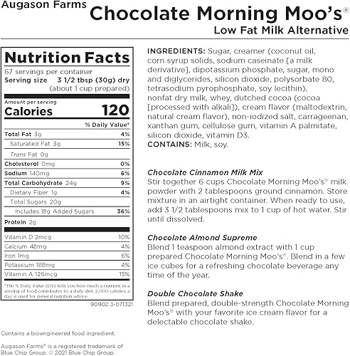 Miniatura 3 de Augason Farms Morning Moo's - Alternativa de leche baja en grasa, 4 libras, 7 onzas, número 10