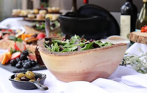 Miniatura 6 de Lipper International Bol ovalado de corteza de árbol de acacia, 9.5 pulgadas de diámetro x 4 pulgadas de alto, cuenco individual