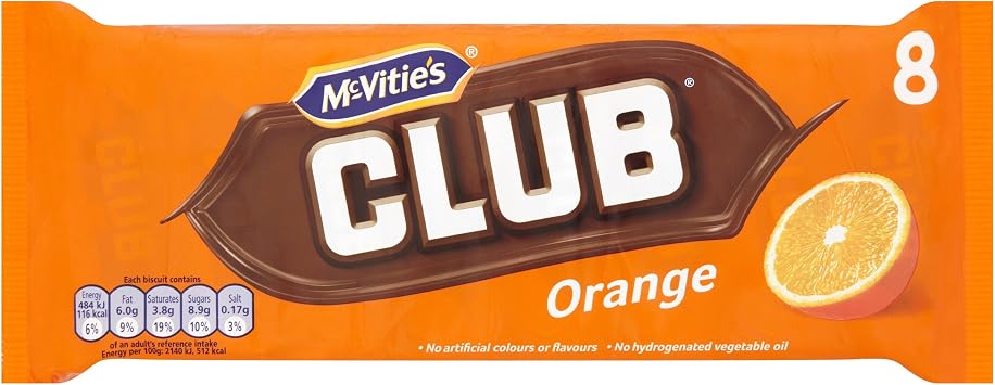 Club Orange Chocolate Biscuit, 8 Biscuits
