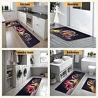 Vista 35 de Alfombras de Cocina Marrón, Alfombras de Microfibra Antideslizantes y Lavables para el Piso de la Cocina, Juego de 2 Piezas de Alfombras Decorativas
