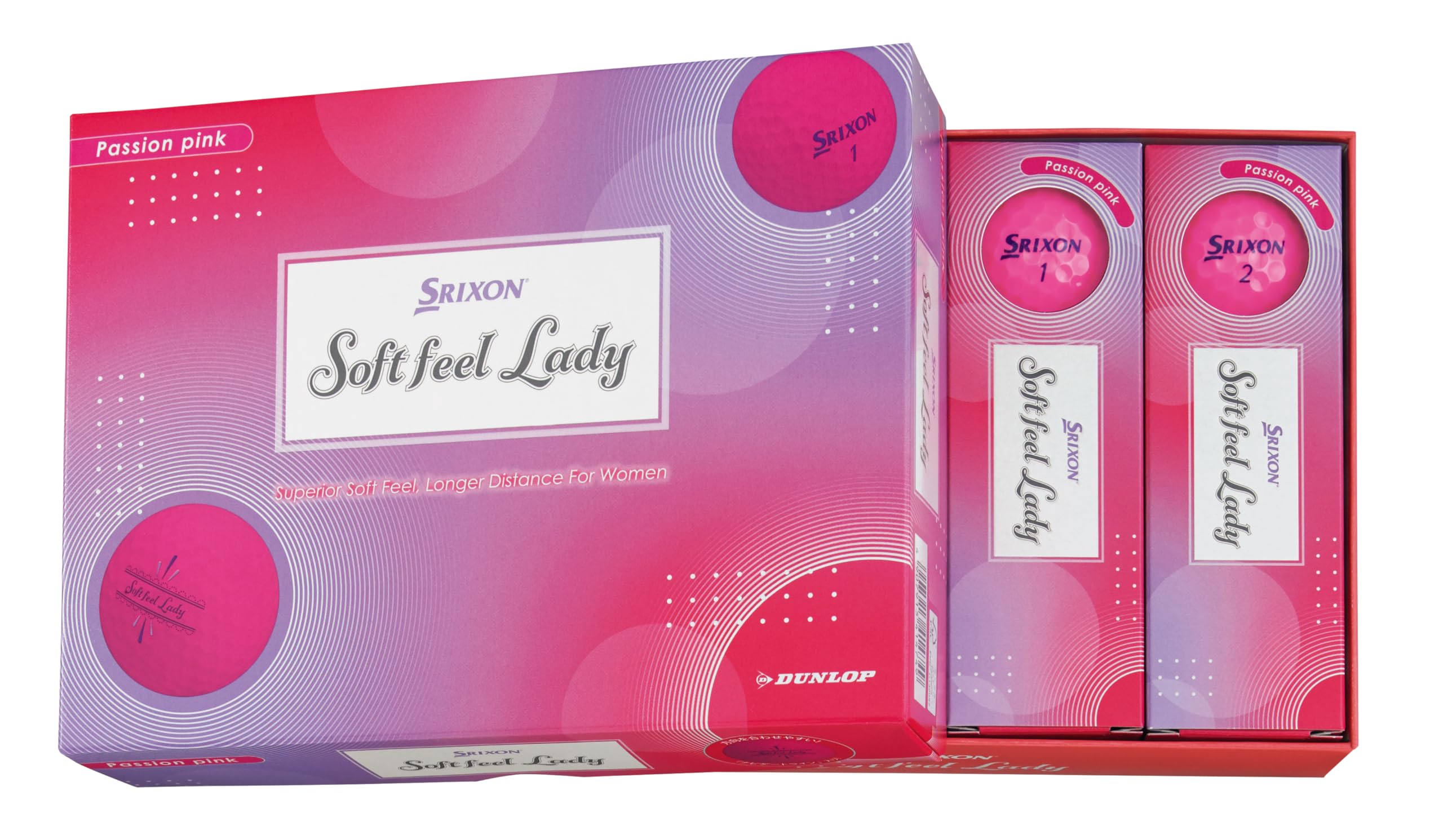 Dunlop Golf Balls SRIXON SOFT FEEL LADY6 2025 1 Dozen (Pack of 12) Passion Pink