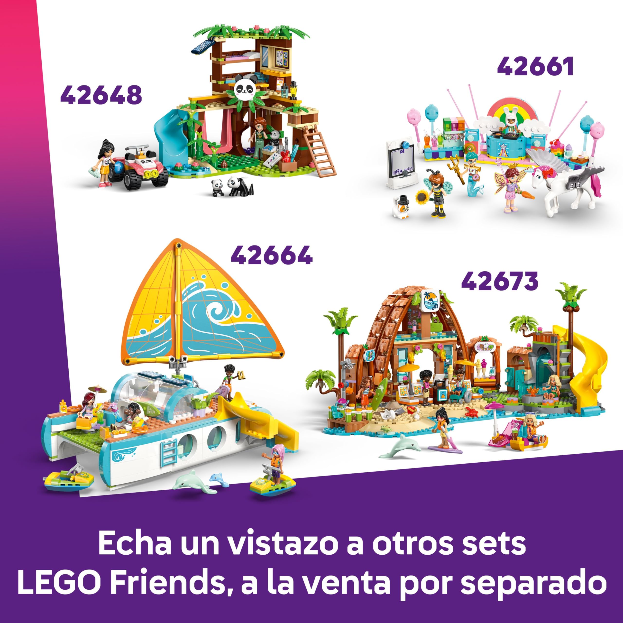 LEGO Friends Café Botánico y Floristería de Juguete - 4 Mini Muñecos, Figura de Gato, Tranvía y Accesorios de Cocina Inc. Pasteles, Tazas y Tetera - Regalo de Cumpleaños para Niñas de 9+ Años 42671