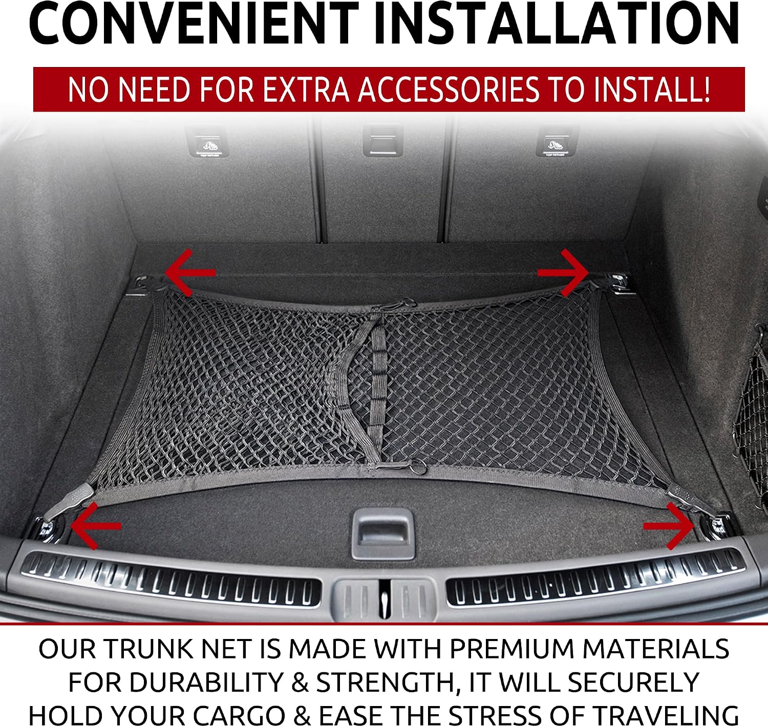 Floor Style Automotive Elastic Trunk Mesh Cargo Net for Porsche Macan 2015-2025 - Premium Trunk Organizers and Storage - Luggage Net for SUV