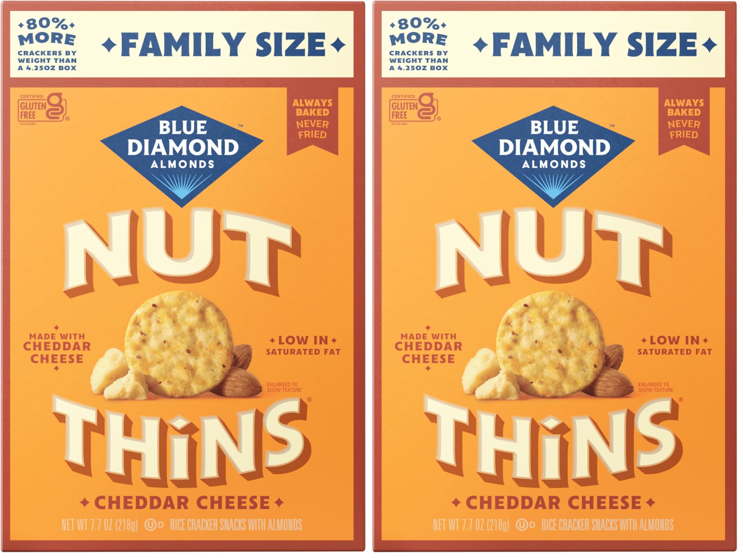 Blue Diamond Almonds Cheddar Cheese / 7.7 Ounce (Pack of 2) / 2 Flatbread