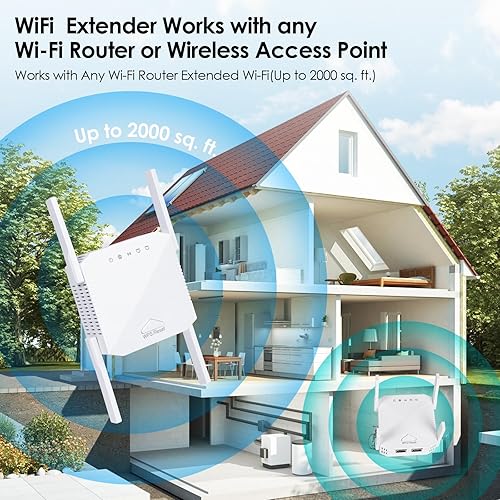 Miniatura 5 de Amplificador de señal WiFi de 1200 Mbps para el hogar, amplificador WiFi de doble banda cubre hasta 10000 pies cuadrados y más de 40 dispositivos,