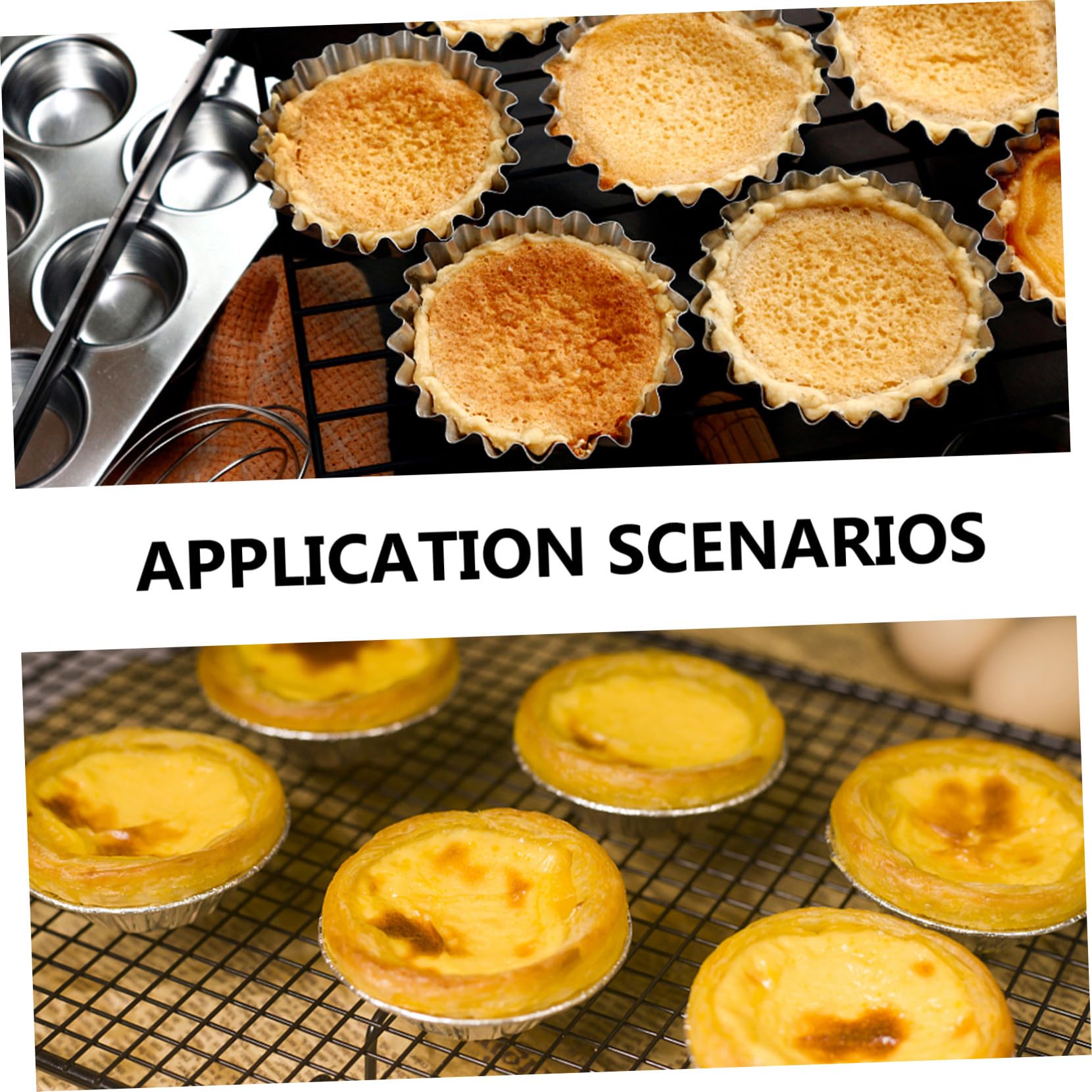 Ipetboom 50 Stück Edelstahl Tarteformen mit Hebeboden Praktisches Backzubehör für Cupcakes und Desserts für Bäckerei und Kuchenliebhaber