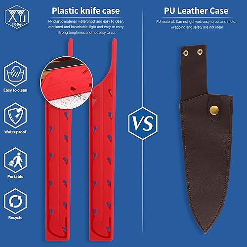 Miniatura 7 de XYJ Juego de 2 fundas para cuchillos de seguridad, protector de bordes, funda universal para cuchillos, pan, funda para cuchillos Sashimi, protector