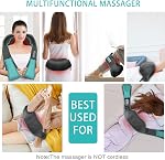 AERLANG Shiatsu Massager cou et épaule, masseur de dos avec chaleur, massage de cou Deeper Tissue Kneading Masskers pour la maison, Bureau Pères idées cadeaux Cadeaux de Hommes Femmes(NOT Sans fil)