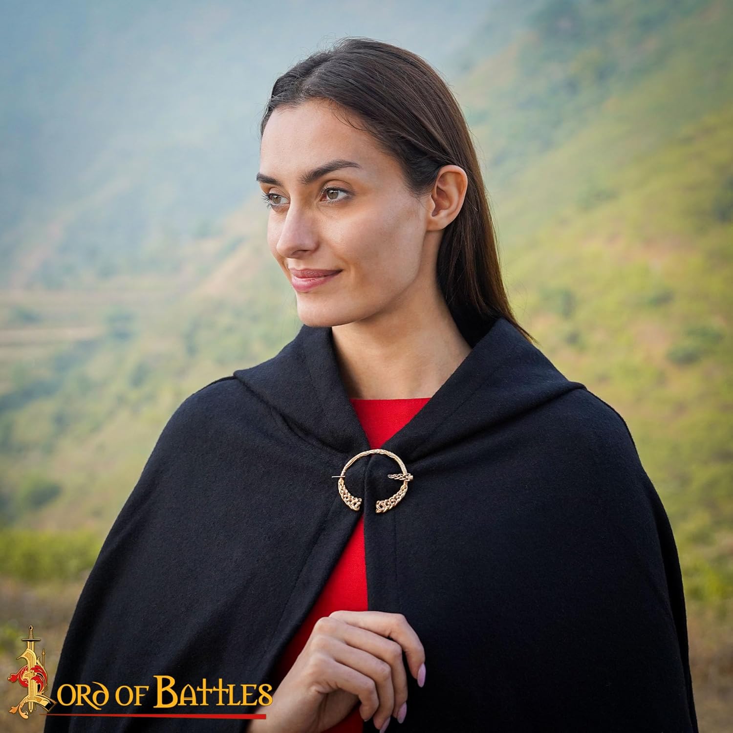 Lord of Battles Bronze Celtic Brooch Viking Cloak Pin for your Cloak or Clothes Medieval LARP SCA Cosplay Recreation Made of Lost-Wax Cast Bronze - Image 4