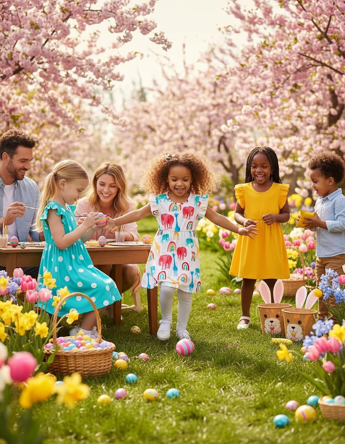 PATPAT 2/3 Pack Toddler Little Girl Ruffle Sleeve Dress Set Summer Twirl Dresses Outfits for Girls - Image 11