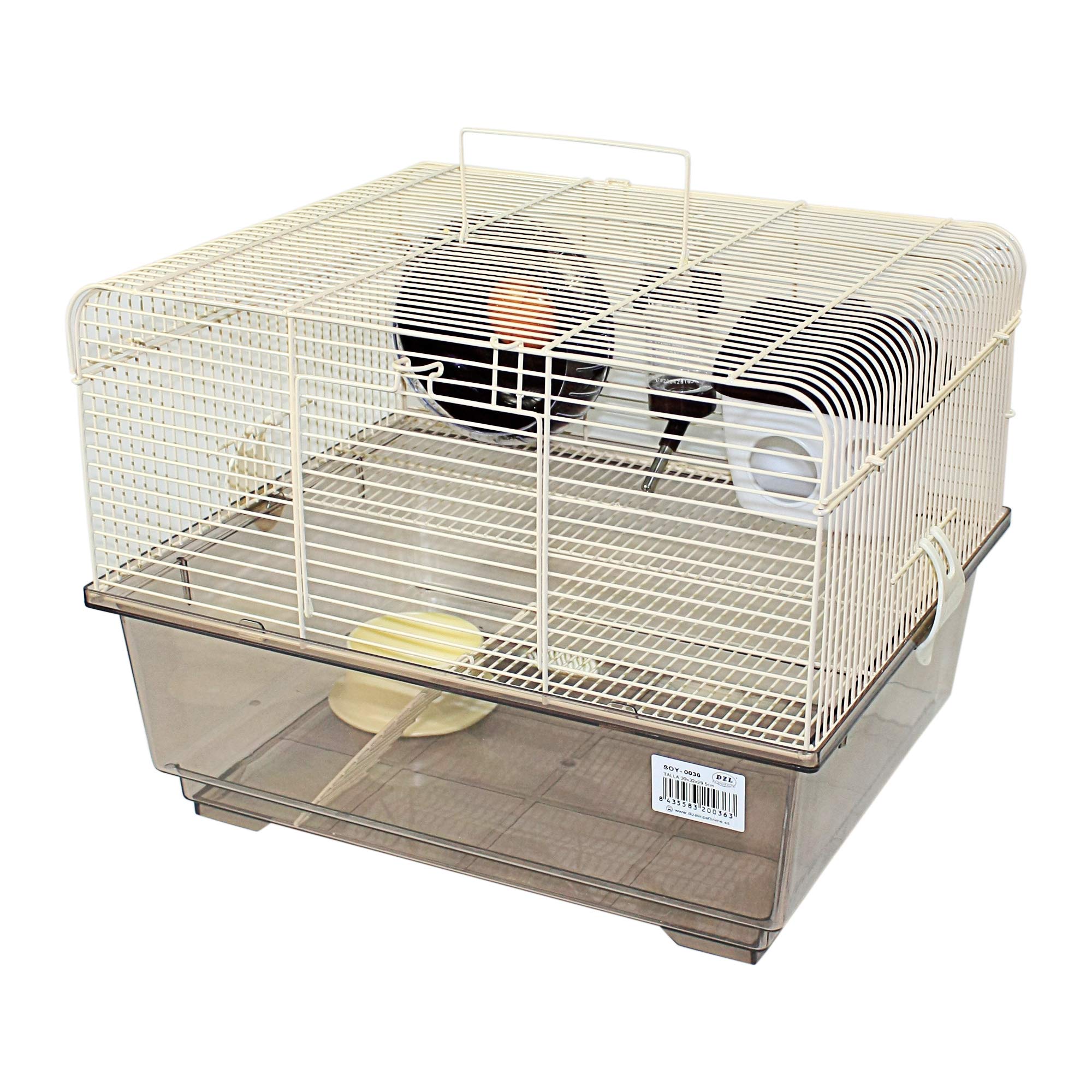 DZL-Jaula Hámster Chalé jaulas Hamsters Grande con Rueda de Juego casita Hamster Accesorios Bebedero comedero (M 29 * 5 * 39 * 32CM)