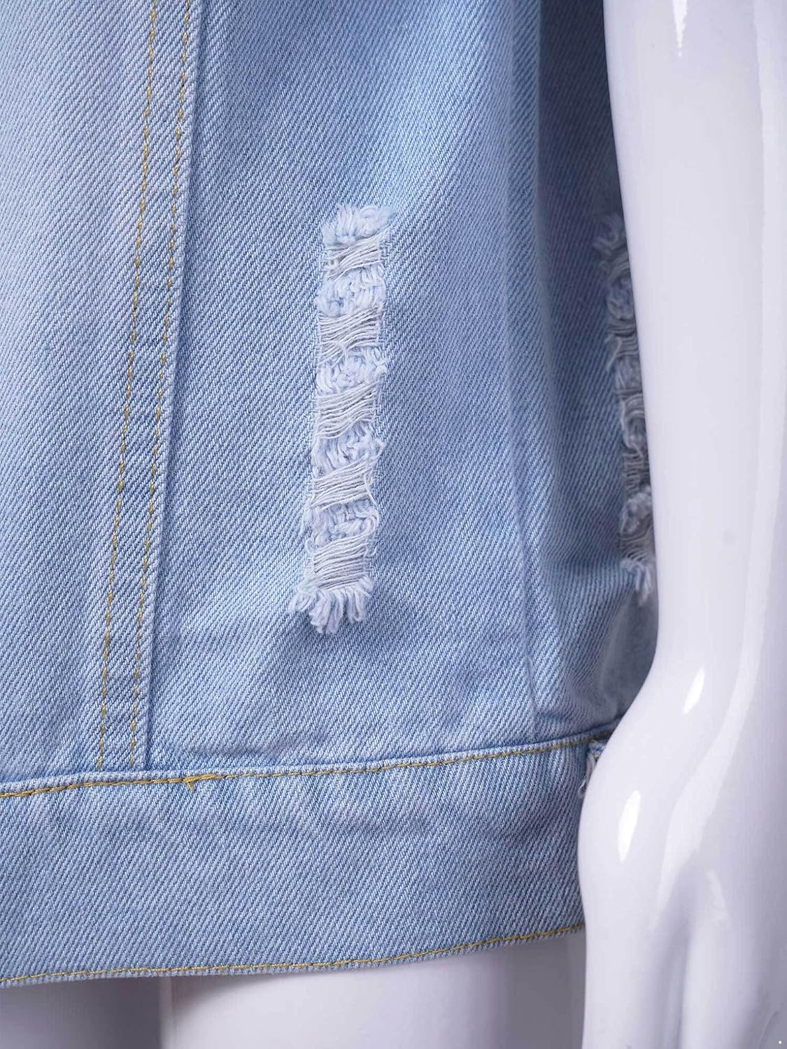 Oyolan Kids Girls Boys Distressed Denim Vest Ripped Hoodie Jean Junior Denim Vest Tops Outerwear