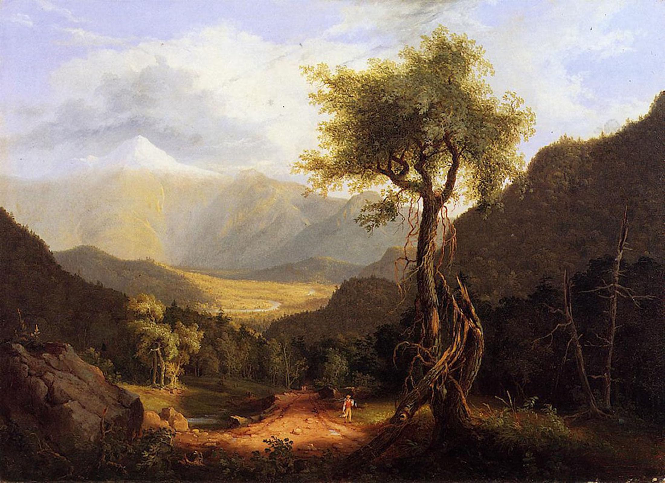 ARTXLXXBN Famous Painting Art Wall Decor Abstract Art Picture View in the White Mountains by Thomas Cole Animal Pictures for Home Decor 60x90cm