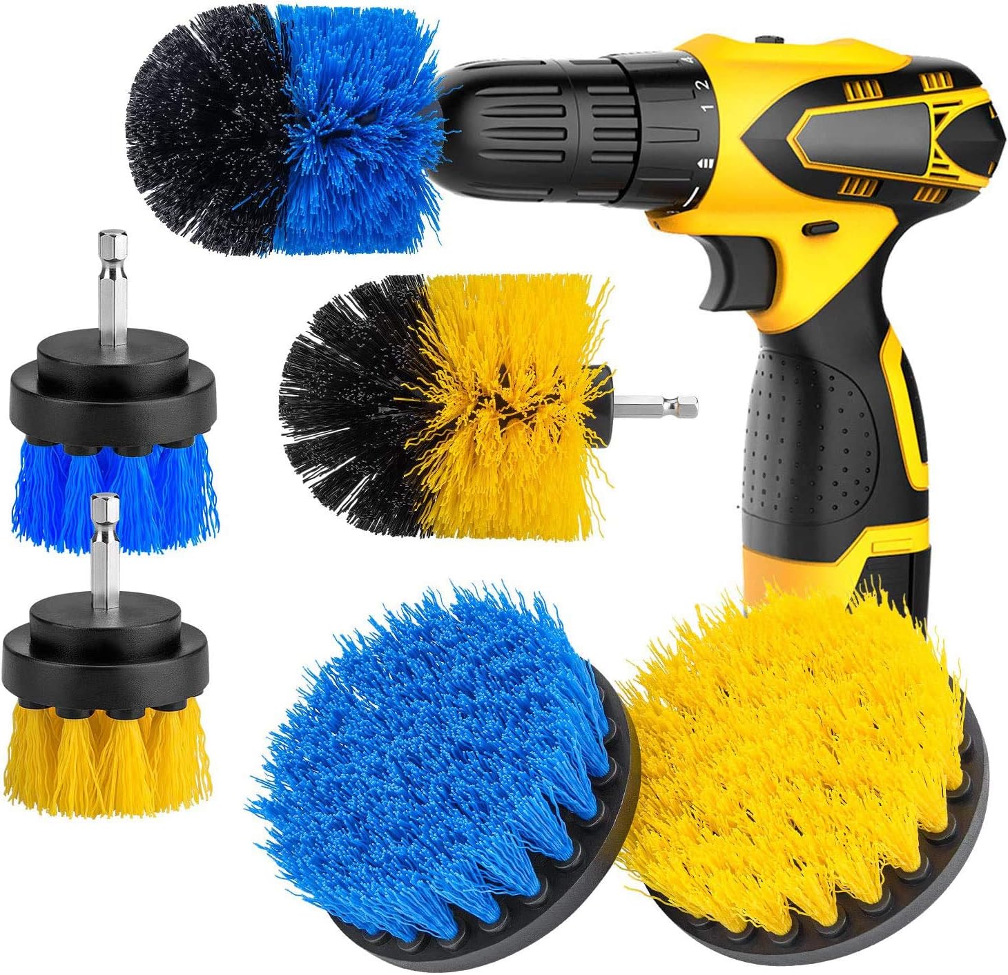 [6-PCS] Drill Brush Attachment Set, Power Scrubber Brushes Cleaning Kit for Bathroom Surfaces Tub, Shower, Tile and Grout