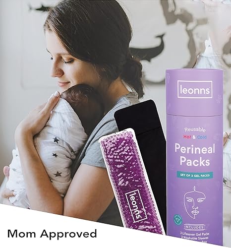 Miniatura 5 de Bolsas de hielo perineales reutilizables para posparto – 3 paquetes de hielo posparto con mangas de satén suave – Almohadillas de hielo para alivio
