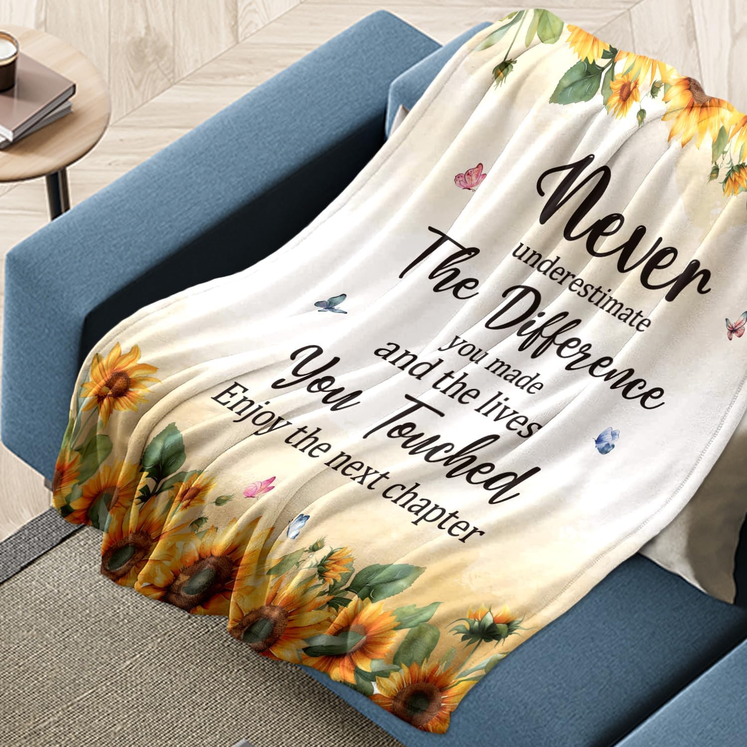 Farewell Gifts for Women, Coworker Boss Leaving Job Gifts, Goodbye Going Away Gifts, Employee Appreciation Gifts, Retirement Gifts for Teacher Nurse Doctor Mom, Farewell Blanket 50"X60"- Sunflower - Image 3