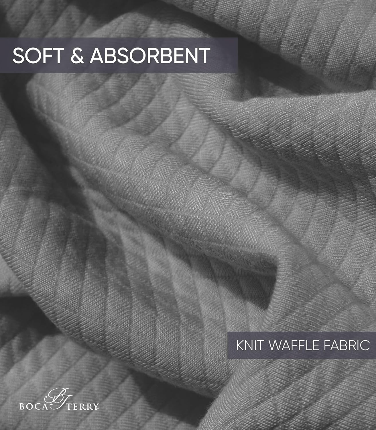 Boca Terry Mens Soft Waffle Knit Robe - Long Spa, Resort & Hotel Bathrobe for Men - Luxury Bath Robe - Image 3