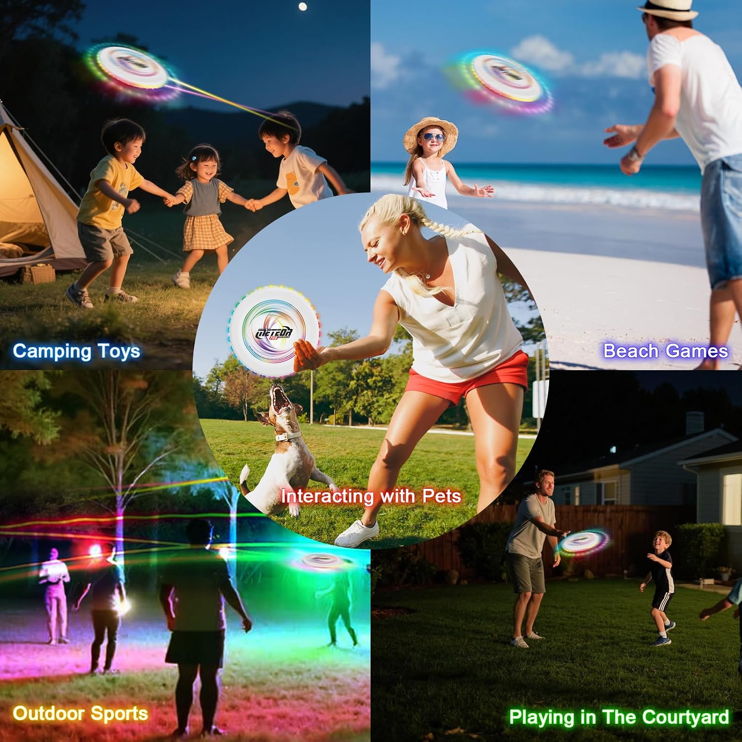 Light up Flying Disc-16 Millions Colors, 48 LEDs & 13 Light Modes, LED Flying Disc for Adults, Kids & Teens, Glow in the Dark Flying Ring, Party Toy Christmas Birthday Gift, Age 6+