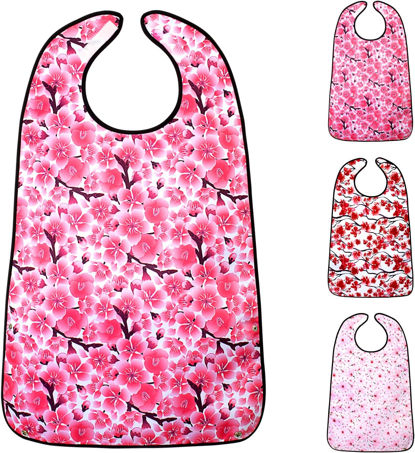 Adult Bibs for Women, 3 Packs Waterproof Adult Clothing Protectors with Crumb Catcher