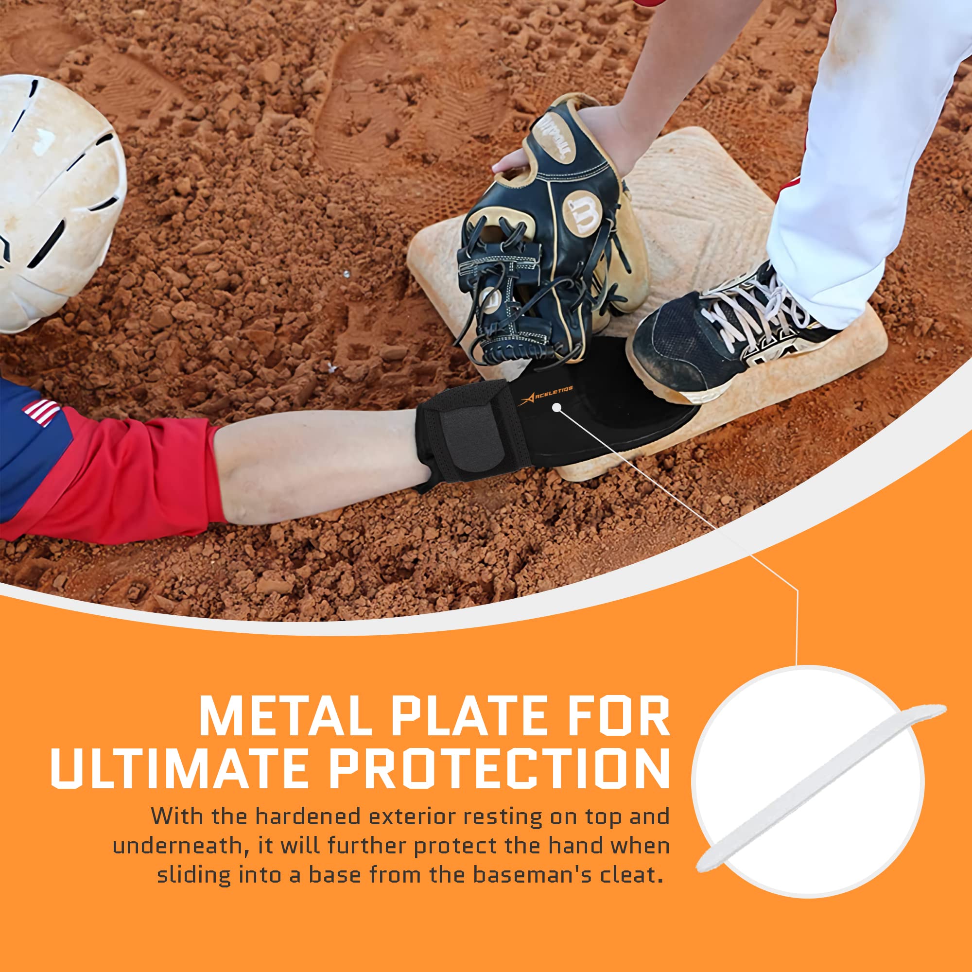 Gant coulissant - Design personnalisé pour main droite et gauche - Gant coulissant pour baseball et softball - Taille jeune et adulte - Protection de la main (adulte - L