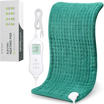 NOWWISH Electric Heating Pad, Moist & Dry Heat, 12x24 inch, Green