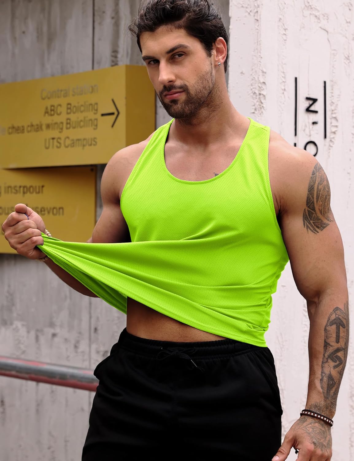 Babioboa Men's Tank Tops Gym Muscle Shirts Mesh Quick Dry Bodybuilding Sleeveless T-Shirt Y-Back Workout Sports Fitness - Image 3