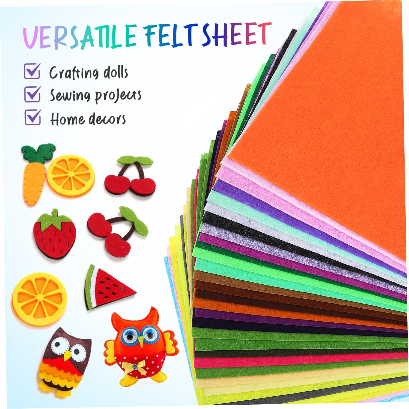 60stücke Bastelfilz Farben Dünne Filzplatten Für Handwerk Nähprojekte Scrapbooking Dekorationen Vielseitige Anwendung Benutzerfreundlich Praktisch Farbenfroh