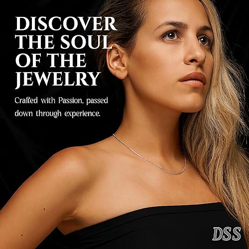 Miniatura 4 de DSS 925 Collar de Plata de Ley para Mujer, Cadena de Caja de 0.8mm, Cierres de Garra de Langosta, Cadena de Plata de Ley, Joyería Italiana