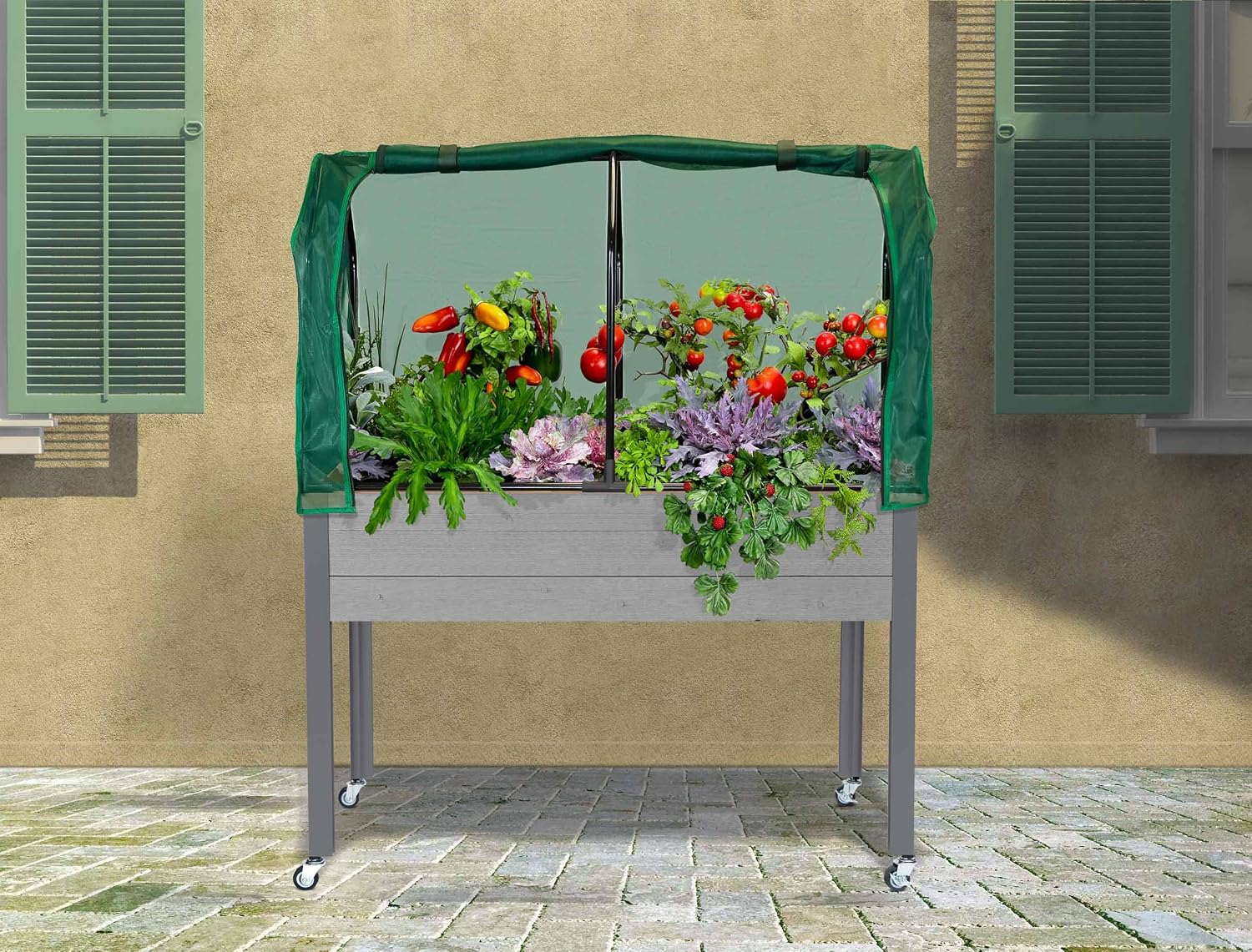 Greenhouse & Bug Cover Combo 21”W x 47”L x 24”H - Includes 1 Frame & 2 Interchangeable Covers. Planter NOT Included