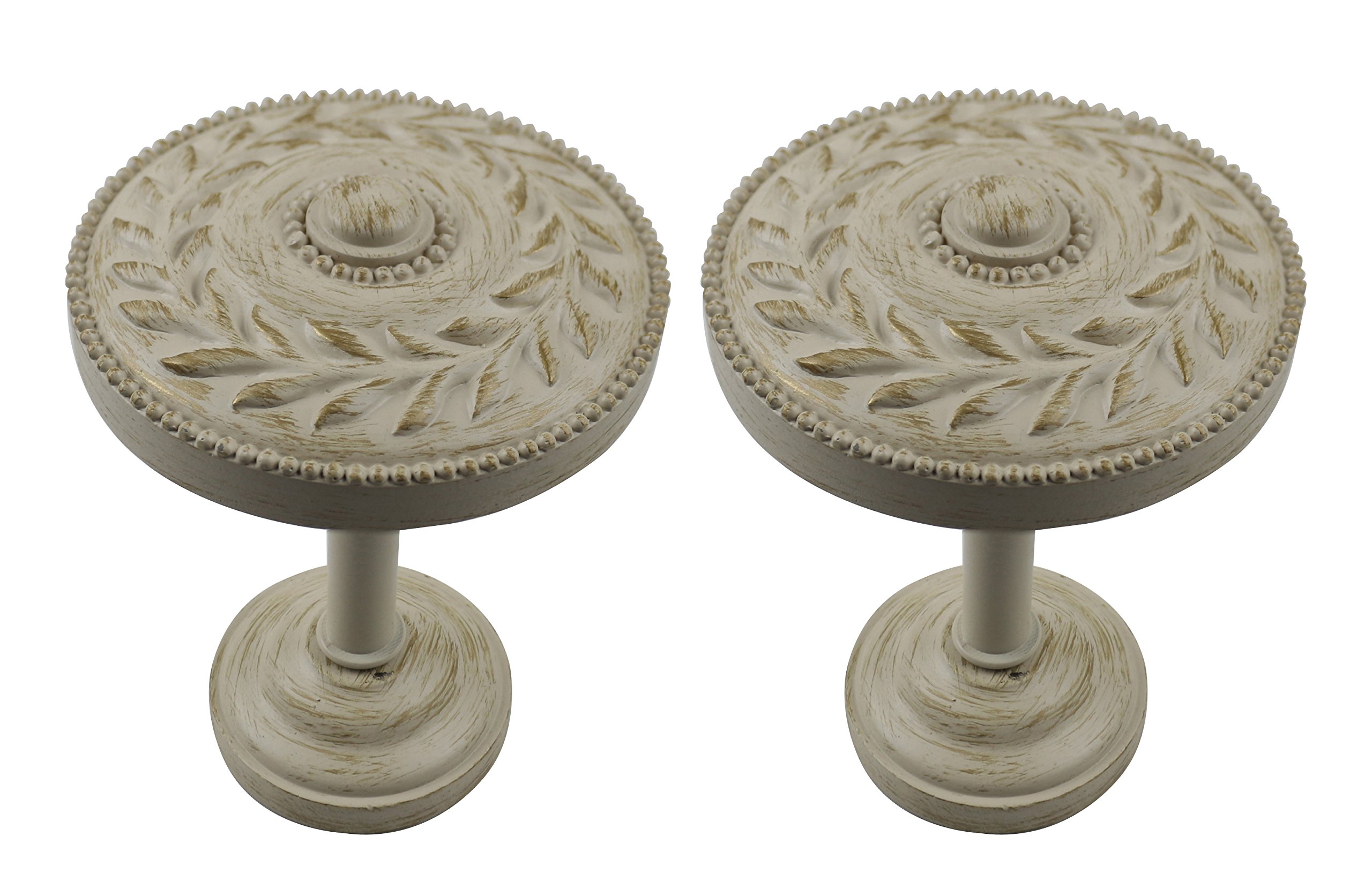 Urbanest Set of 2 Hera Medallion Drapery Holdback, Gilded French White