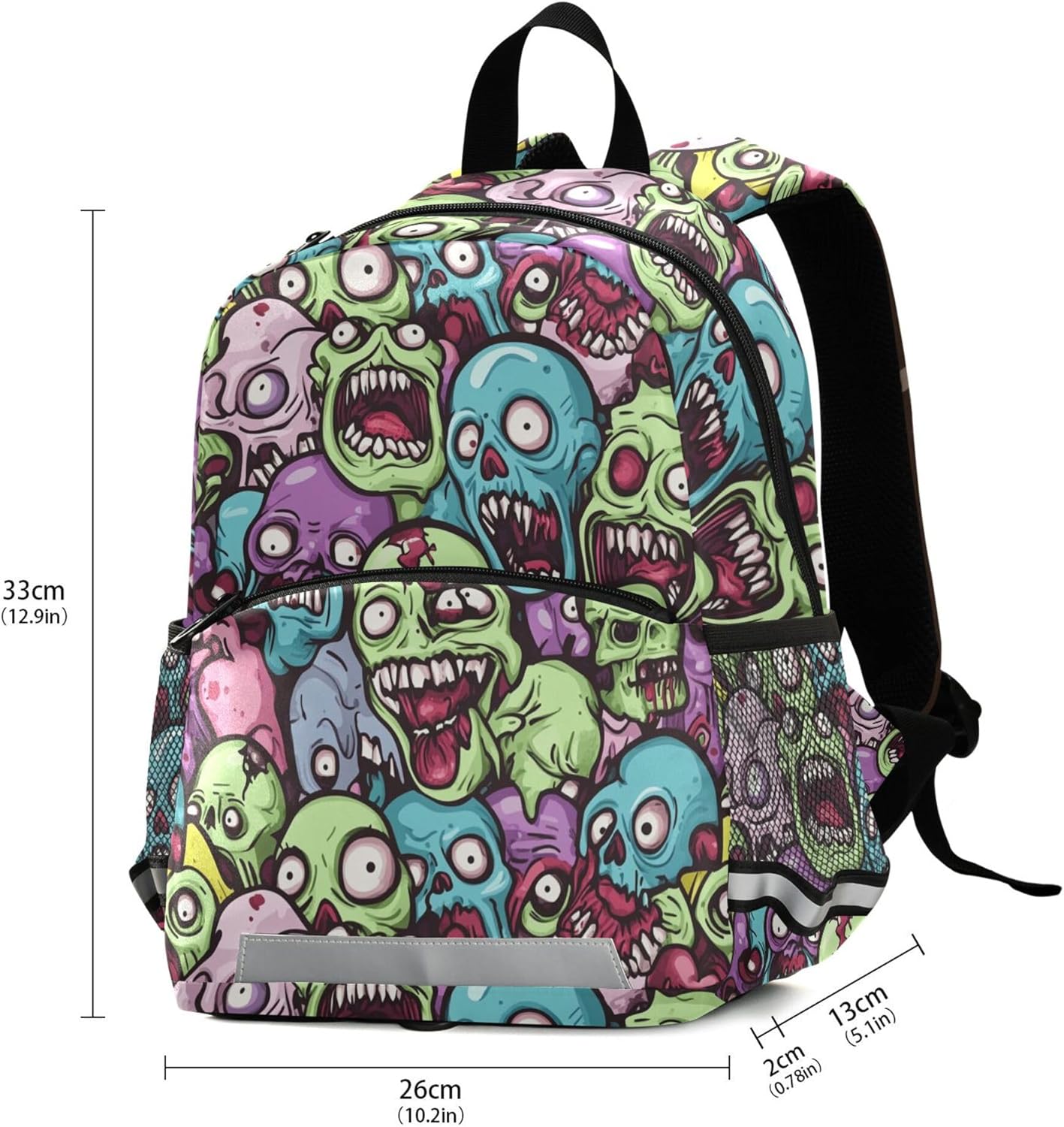 JUNZAN Colorful Yelling Zombie Kid's Toddler Backpack for Boys Girls Mini Schoolbag Preschool Nursery Travel Bag - Image 2