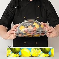 Vista 6 de Dispensador recargable de envoltura de plástico ChicWrap con limón - Incluye un rollo de 12" x 250 pies de envoltura de plástico de grado
