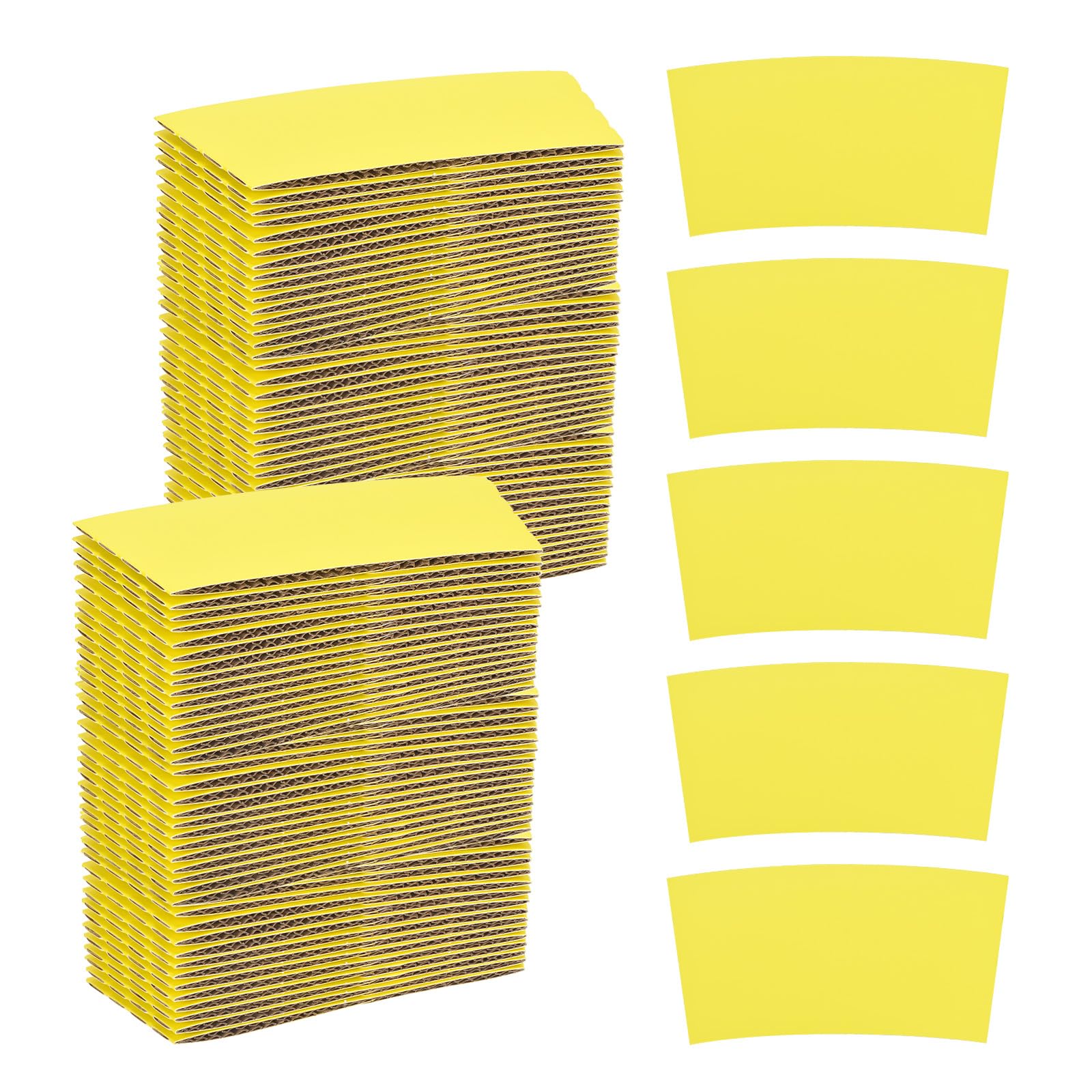 Manchon jetable en carton pour gobelet isolation mains porte-boisson jaune bureau