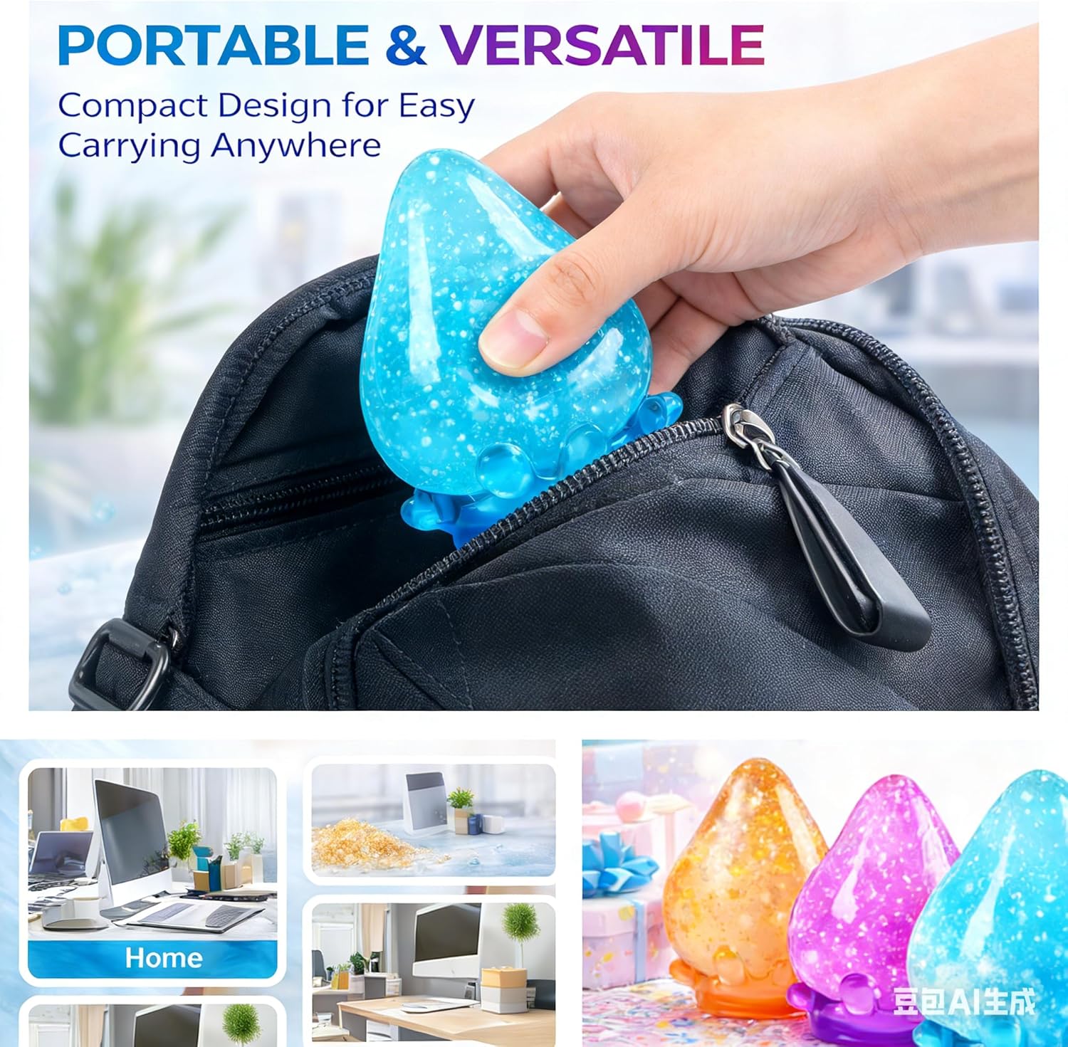 Dream Water Drop Stress Ball, 2026 New Super Soft Slow-Rise Squishy Fidget Toy, Sensory Squeeze Toy for Anxiety, Autism & Stress Relief, Calming Desk Toy for All Ages (Orange)