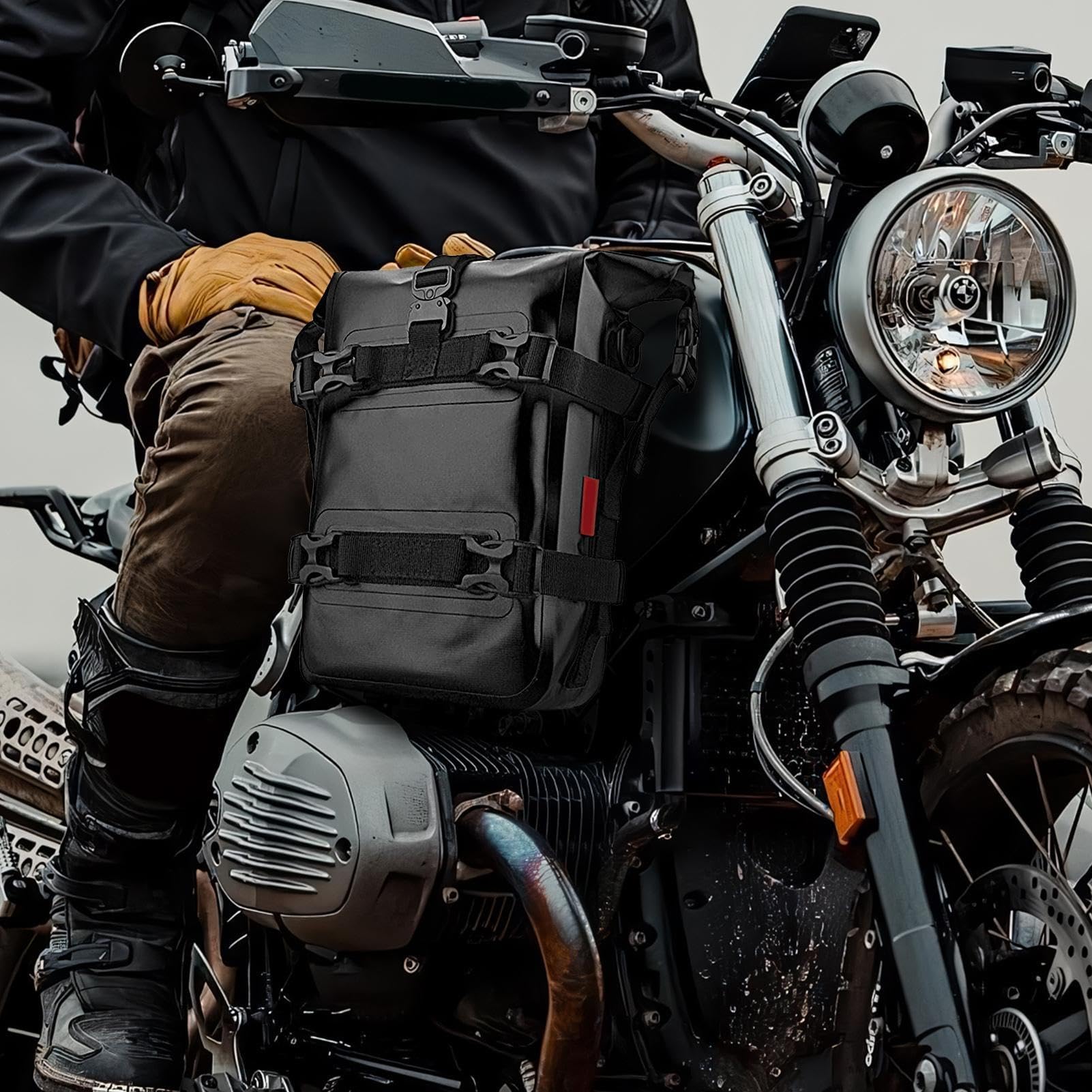 Borsa per bagagli per moto, resistente e impermeabile, con scomparti ad accesso rapido, portaoggetti per accessori, borse per moto da turismo per lunghi viaggi