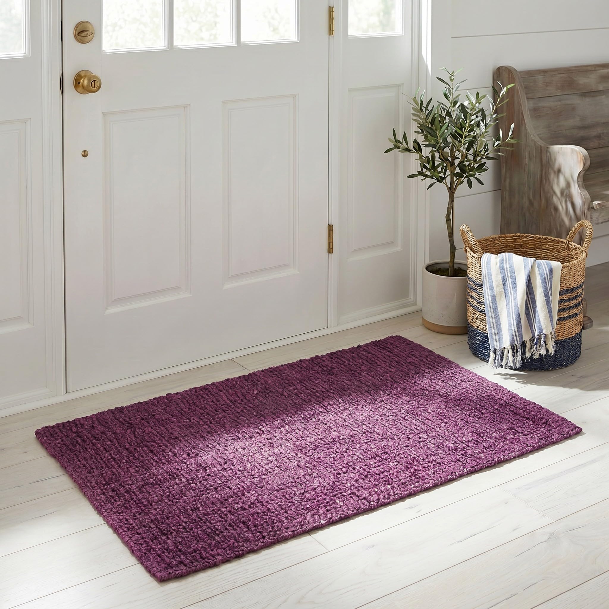 SAFAVIEH Natural Fiber Accent Rug 2'6"x4', Jute Knotted Purple NF447B